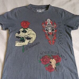 Valabasas mens size xs American tradition style Tatshop 3 distressed gray tshirt